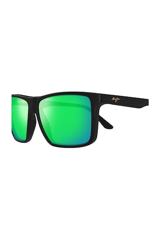 Maui Jim 610 02a 59 Polarize Aynalı Unisex Kare Siyah Kemik Güneş Gözlüğü Siyah