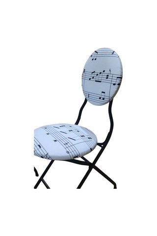 Katlanabilir Nota Desenli Metal Sandalye