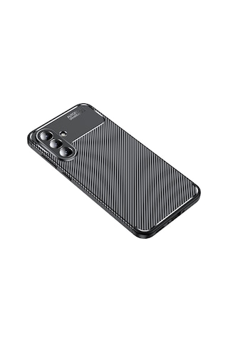 Adige Samsung Galaxy A36 Uyumlu Kılıf Negro Karbon Desen Silikon Siyah