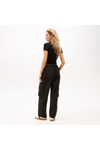 Tommy Hilfiger Loose Cargo Kadın Siyah Pantolon Dw0dw20995 Siyah