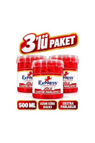 Premium Lastik Parlatıcı Jöle 500 Ml Parlak Görünüm Uzun Süre Etkili Yeniler Reçel Parlatıcı Fırçalı 3'lü Set Suya Dayanaıklı - 935569727