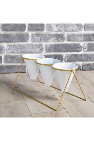 Fullreyon Vıpclass 3 Saksılı Metal Çiçek Standı - Saksılar Dahil - Vgb Diğer