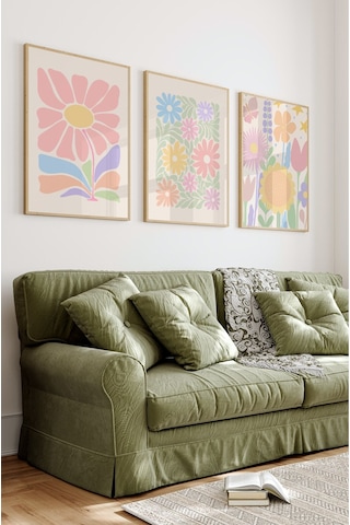 Ahşap Çerçeveli Mdf Tablo Seti Salon Ve Oturma Odası Için Çt3096 32 X 42