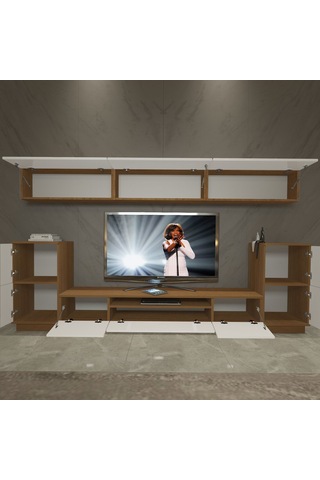 Decoraktiv Trendstyle 9s Slm Tv Ünitesi Tv Sehpası Ceviz - Beyaz
