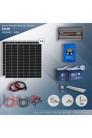 Matech 2 kW Solar Paket Sistem (2000W/Gün)