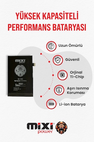Apple Uyumlu iPhone 16 Yüksek Kapasiteli Batarya, Pil Sağlığı Yüzdesi Gösterir,