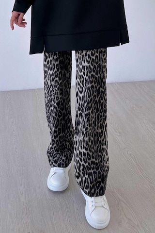 Kahijab Leopar Desen Pantolon - Siyah Siyah