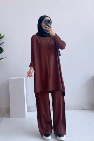 Kahijab Mira Merserize Takım - Kahverengi