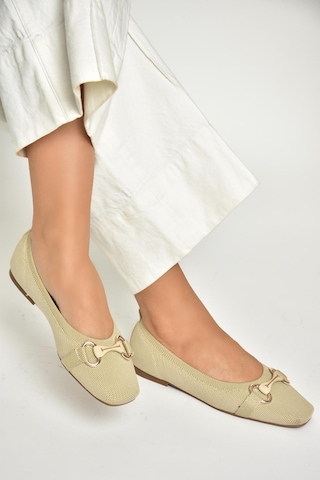 Fox Shoes U820113557 Ten Triko Kumaş Kadın Babet Ten