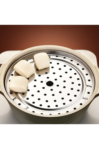 Suofeng Çelik Paslanmaz Üç Ayaklı Çıkarılabilir Buhar Tepsisi - Potlar İçin Gönüllü, Gıda Besinlerini Saklar, Temizliği Kolay, Fırın Ve Pişirme İçin Mutfak Aksesuarı Gümüş