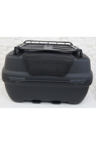 Maxem Sl45 Full Siyah 45l Motosiklet Arka Çanta Anahtarlı Kilit, Üst Bagaj & Sırtlık Geniş Hacimli Top Case Siyah