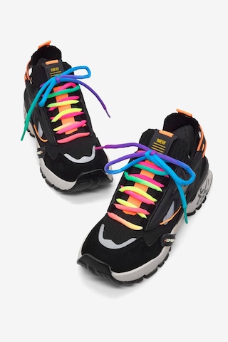 Tonny Black Rahat Kalıp Renkli Lastik Boğazlı Bağcıklı Sneaker Kadın Siyah Sneaker Tbtdyz1903