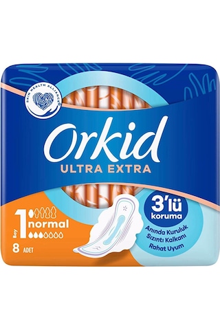 Orkid Ultra Extra Hijyenik Ped Normal 8'li 1 Beden