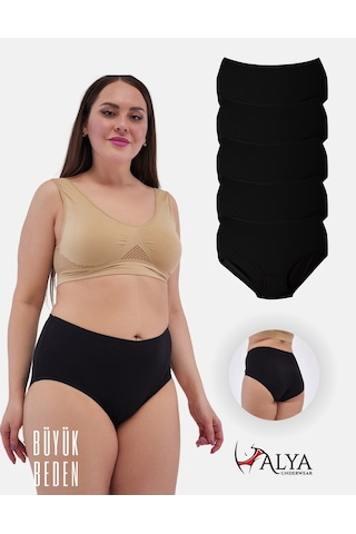 Alya Underwear Kadın Extra Battal Külot - 5 Adet Beyaz 8xl, 9xl, 10xl Siyah