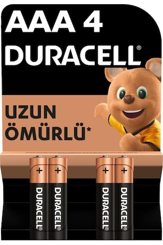 Duracell LR03/MN2400 1.5 V Alkalin AAA İnce Kalem Pil 4'lü