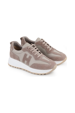 Libero L086.923 Vizon Hakiki Süet Deri Kadın Sneaker Hafif Eva Tabanlı Günlük Ayakkabı Silver