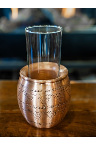 Bakır Ehlikeyf Soğutucu Jelli Tombul Model 2 'li Mat Bakır Renk