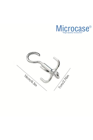 Microcase Çok Amaçlı Döner Başlıklı Metal Elbise Kravat Eşarp Askılığı 1 Adet Al5448 Gümüş