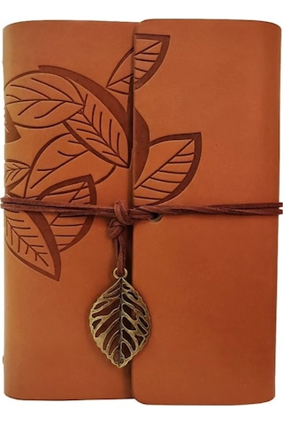 River World Desenli Deri Yaprak Defter Çok Renkli