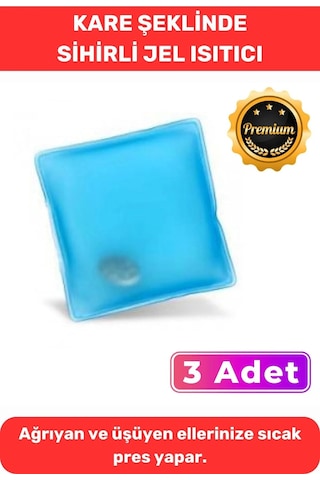 Soğuk Havalarda Kış Kayak Dağcı Kare Şeklinde El Isıtıcısı Sihirli Jel Torba Cep Sobası 3 Adet Çok Renkli