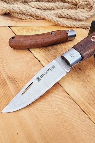 Ceviz Sap Çakı Kamp Çakısı Outdoor Piknik Çakısı Bıçağı Çk117 Kahverengi