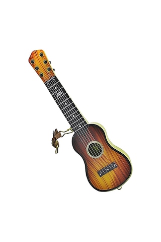 6 Telli Oyuncak Çocuk Gitarı Ispanyol Gitar Tam Hediyelik Ürün Kahverengi 50cm 2 Adet