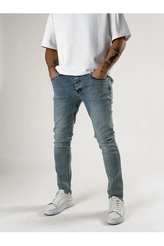 Cocopelli Slim Fit Taşlanmış Mavi Erkek Kot Pantolon Coc2718 Mavi