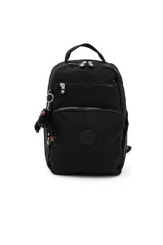 Sanmorris Unisex Suya Dayanıklı Krinkıl Kumaş Çok Gözlü Orta Boy Siyah Renkli Laptop Okul Ve Sırt Çantası S-3011 Siyah
