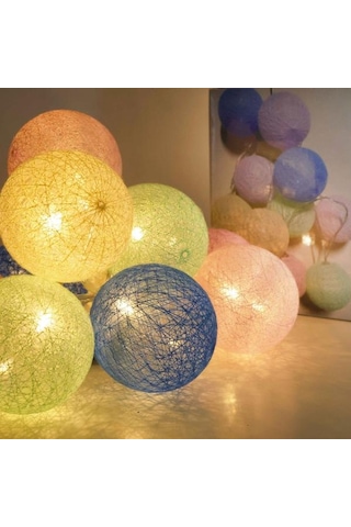 Orbus Koton Led Işık Zinciri - Renkli - 1,55 M Renkli