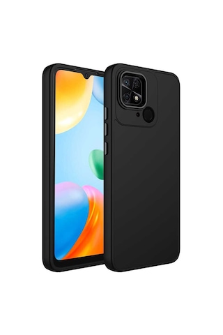 Zore Redmi 10c Kılıf Metal Çerçeve Ve Buton Tasarımlı Silikon Msra Luna Kapak - Siyah Siyah