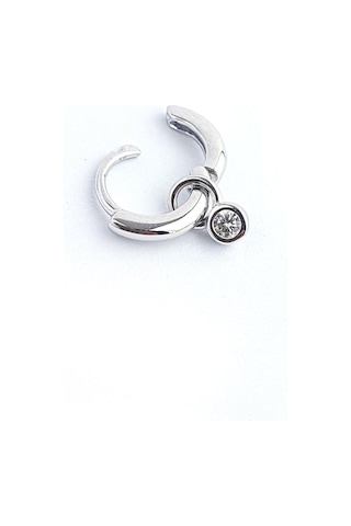 Zirkon Taş Detaylı 925ayar Gümüş Tragus Kıkırdak Helix Halka Piercing