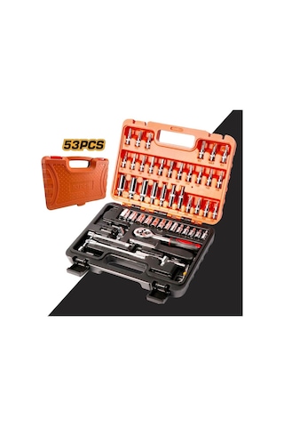 1/4 Cırcırlı Lokma Anahtar Takımı Bits Uç Seti 53 Parça