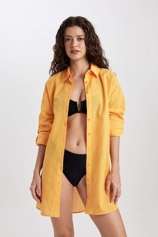 DeFacto Regular Fit Pamuklu Plaj Gömleği-Fall in Love W8241AZ24SMYL301 Sarı