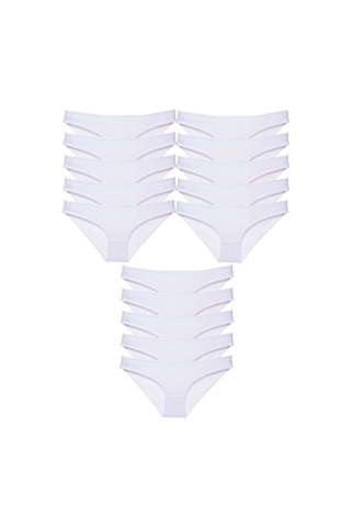 Royaleks 15 adet Süper Eko Set Likralı Kadın Slip Külot Beyaz RYL-EKO15005 Beyaz