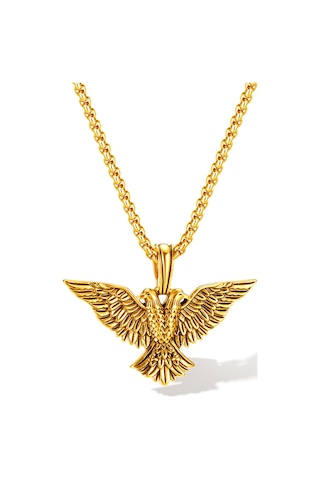 Relaxed Avrupa Ve Amerikan Yaratıcı Punk Kesme Paslanmaz Çelik Çift Başlı Kartal Retro Hip-hop Kolye Altın Tek Bir Kolye Ucualtın Kolye Zinciri 3 55