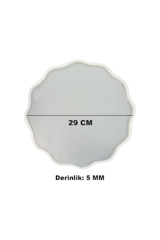 Epoksi Silikon Kalıp Yerli Dalgalı Nişan Ve Söz Tepsi Kalıbı 29 Cm