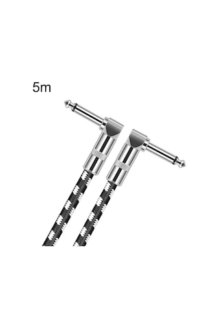 Sones 5m 2 Dirsek Başlı 6,35mm Gitar Kablosu Oksijensiz Bakır Çekirdekli Ts Büyük İki Çekirdekli Kablo