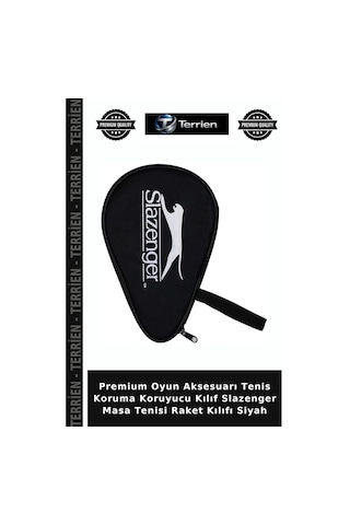 Premium Oyun Aksesuarı Tenis Koruma Koruyucu Kılıf Slazenger Masa Tenisi Raket Kılıfı Siyah
