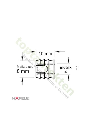 Hafele Dübel Tutkallı Plastik Beyaz M4X10Mm