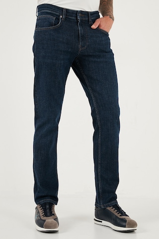 Buratti Streç Pamuklu Comfort Fit Yüksek Bel Boru Paça Jeans Erkek Kot Pantolon 4413C41Texas Lacivert