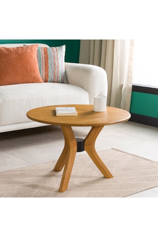 Furnirem Yuvarlak Orta Sehpa 65 Cm Meşe