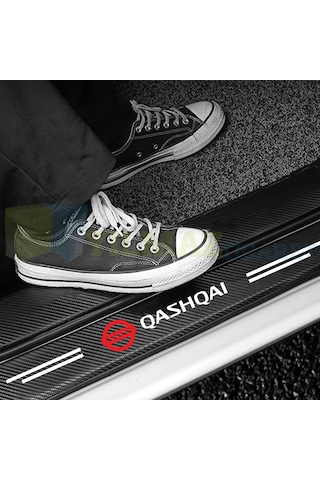 Nissan Qashqai Karbon Kapı Eşiği Koruma Oto Sticker 4 Parça