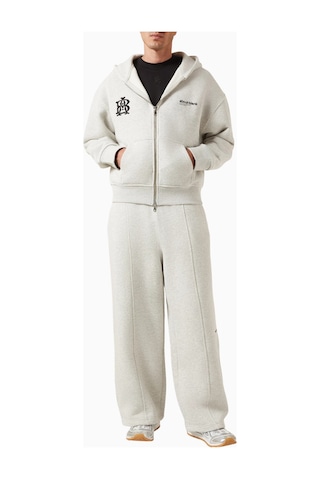 About Blank Dual Logo Zip Hoodie Heavyweight Loopback Erkek Hoodie Gri