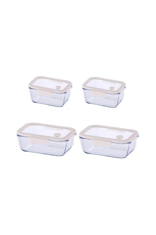 Neoflam Fika Glace Bej Vakumlu 4 Parça Saklama Kabı 460 Ml + 800 Ml