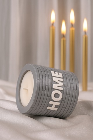 Dekoratif Kokulu Mum Home Gri Home