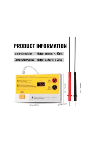 Moly Lcd Tv Led Arka Işık Test Cihazı, 0-200v, Plastik, 220v, Kırmızı, 145x85x35mm Kırmızı