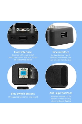 Mk321-pro 3 Tuşlu Özelleştirilmiş Klavye Mekanik Mavi Anahtarlı Usb+2.4g+bt Bağlantılı Ofis Oyun Multimedya Siyah