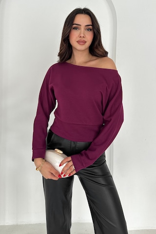Noa & Noa Kadın Omuz Açık Uzun Kollu Bluz Wine Mood Bordo