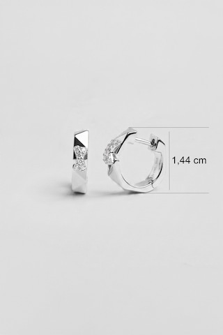 Minimalist 18 Ayar Beyaz Altın Kaplama Gümüş Halka Küpe 23914334
