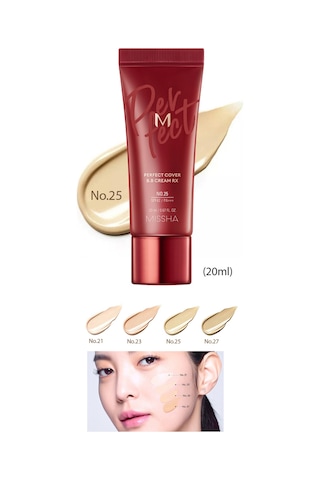 Missha M Perfect Cover BB Cream RX Yüksek Kapatıcı ve Cilt Bakım Etkili Yeni Nesil BB Krem SPF42+++ (No.25) 20 ML